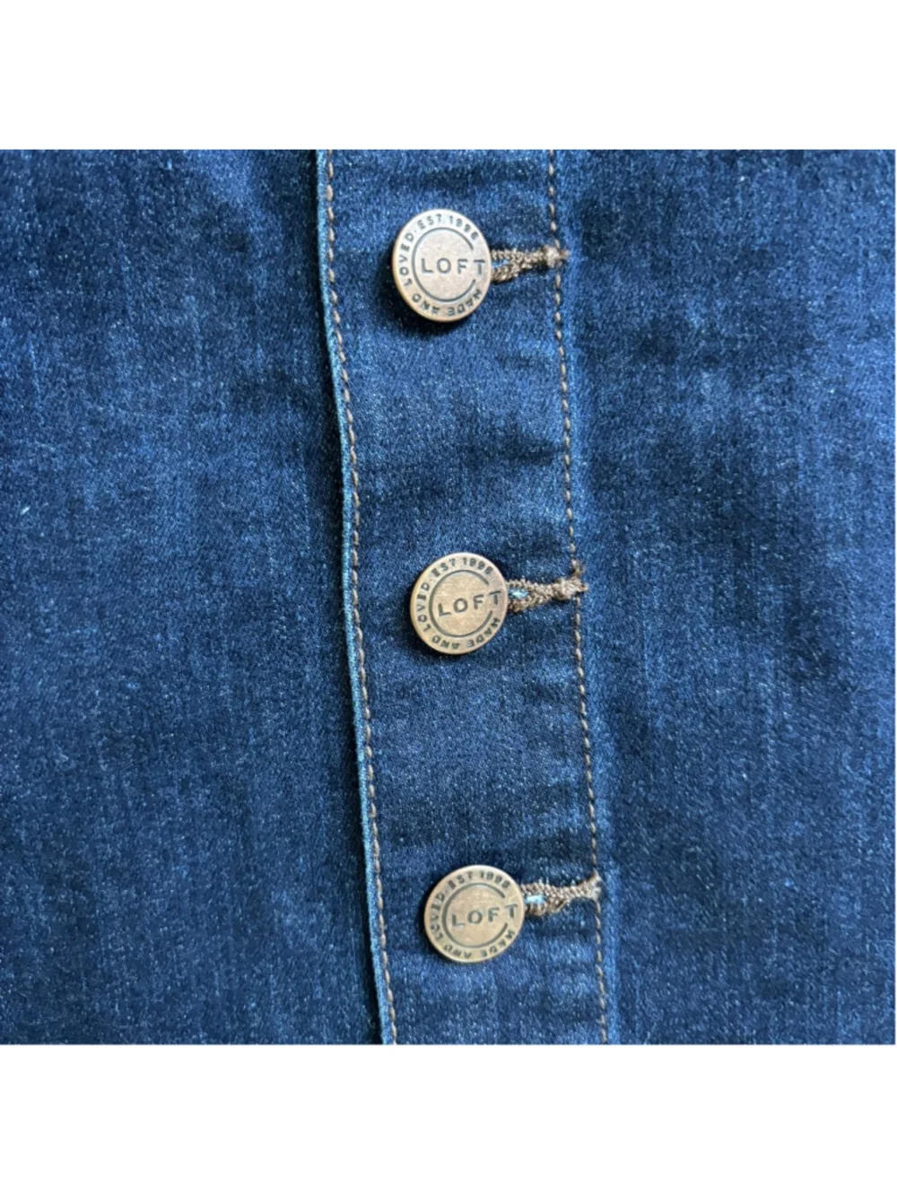 NWOT LOFT Outlet Denim Button Front Mini Skirt | Sz 14